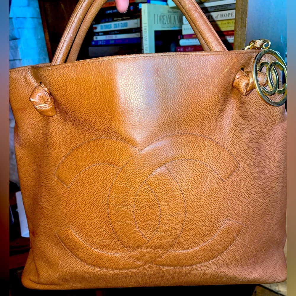“Sold” * Rare* Dark Beige Vintage Chanel Tote